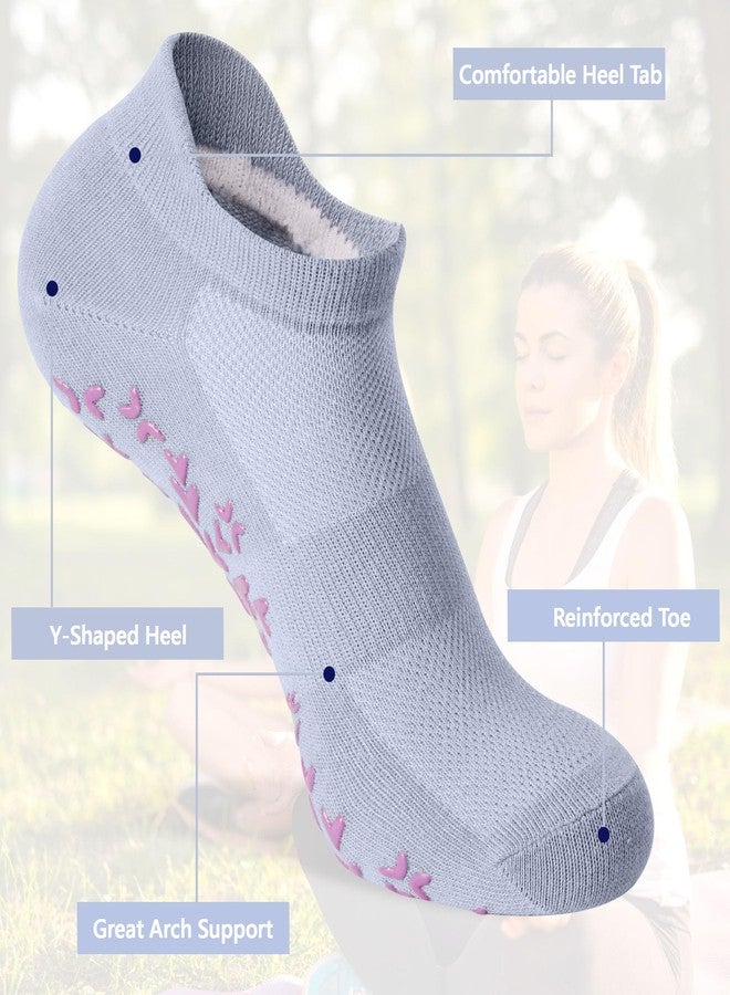 Tphon Pilates Socks for Women, Non Slip Yoga Socks with Grip for Barre Ballet Hospital Workout Slipper Sock 3 Pairs - Image 3